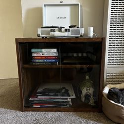 Wood Cabinet w/ Glass Doors