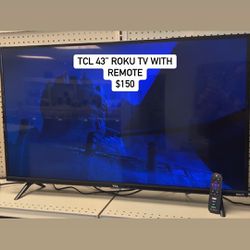 43” TCL Roku Tv With Remote #25660