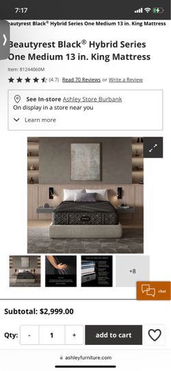 Mattress Beautyrest black hybrid series 1 medium king size brand new