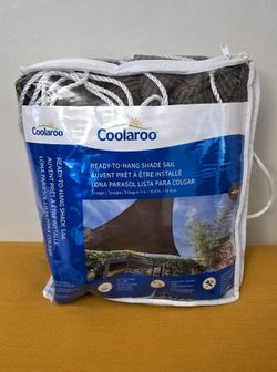 Brand New Shade Sail Ready-To-Hang 16ft 5in Equilateral Triangle, Mocha Colored