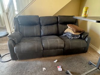 Dark Brown Reclining Sofa