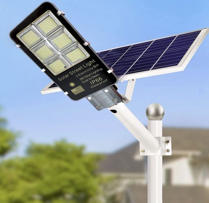 ASL 550W 、450W &350W Solar Outdoor Street Light, Dusk to Dawn Solar Parking Lot Light with Light Sensor and Remote Control