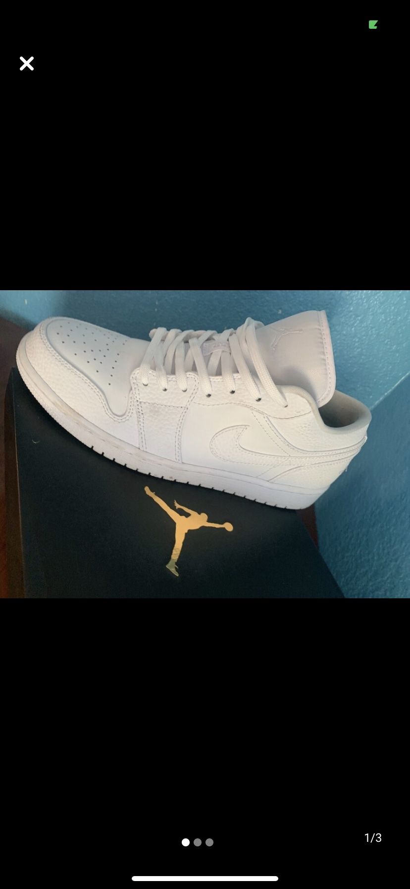 Jordan 1 all white new size 10
