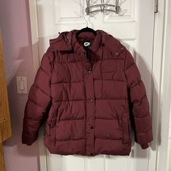 Women’s Size 3X Winter Coats Wine Red Color Women's Winter Jackets Parka Jacket Puffer Coat.  Preowned excellent condition.  