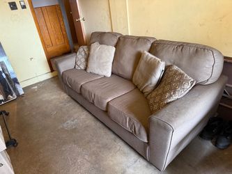 3-Seat Fabric Sofa in Taupe