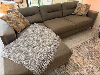 L-Shaped Blue-Gray couch