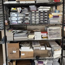 Container Store InterMetro Tiered Shelf Unit (7 Shelves & Black) + Baskets 