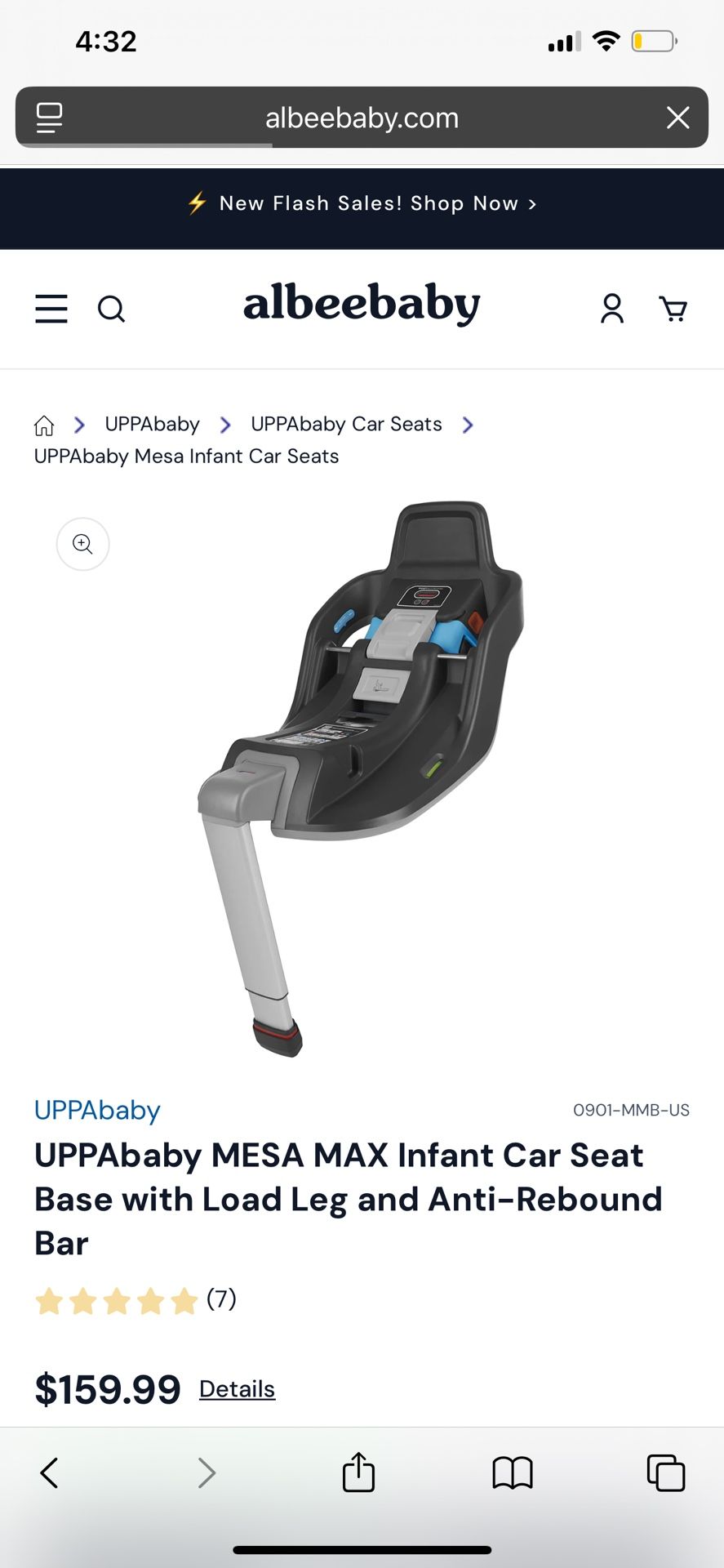UPPAbaby Mesa Max Car seat Base - New In Box
