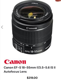 Canon EF-S 18-55mm f/3.5-5.6 IS II Autofocus Lens