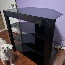 Black Shelves Entertainment Center TV Stand