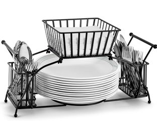 Sorbus Utensil Caddy — Use For Napkin, Cutlery, Plate Holder — Stackable Flatware Caddy, Tabletop Organizer — Ideal for Dining Table, Party, Buffet, K