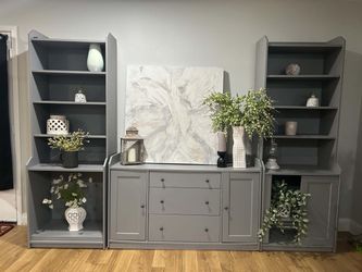 Large Gray Entertainment / Storage Center (3-Piece Set) Storage Combination