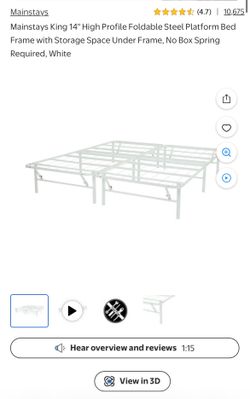 King white foldable bed frame