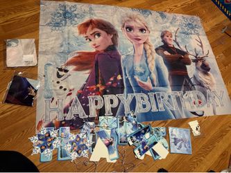 Frozen Elsa and Anna birthday decorations