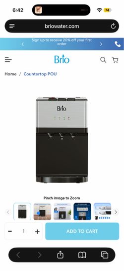 Brio bottles countertop water dispenser