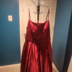 Burgandy Sweet Sixteen Or Quinceanera Style Gown 