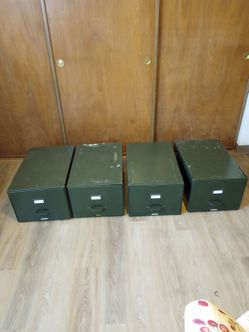 Vintage Steel Modular File Cabinet Drawers (4)