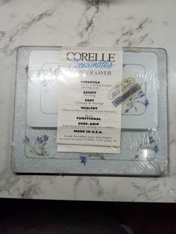 Corelle Coordinates Blue Dusk Glass Counter Saver glass cutting board