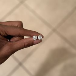 Cluster VVS Moissanite Earring .925 Sterling Silver 