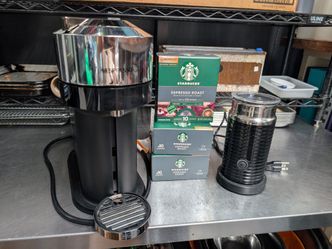 Nespresso Vertuo Next Coffee Machine + Aeroccino Frother + 3 Boxes Capsules