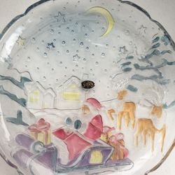 Large Glass Xmas Serving Dish