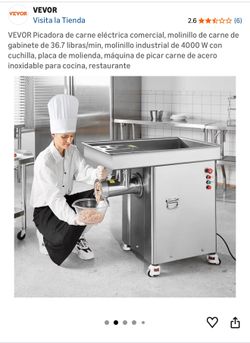 VEVOR Picadora de carne eléctrica comercial, molinillo de carne de gabinete de 36.7 libras/min, molinillo industrial de 4000 W con cuchilla, placa de 