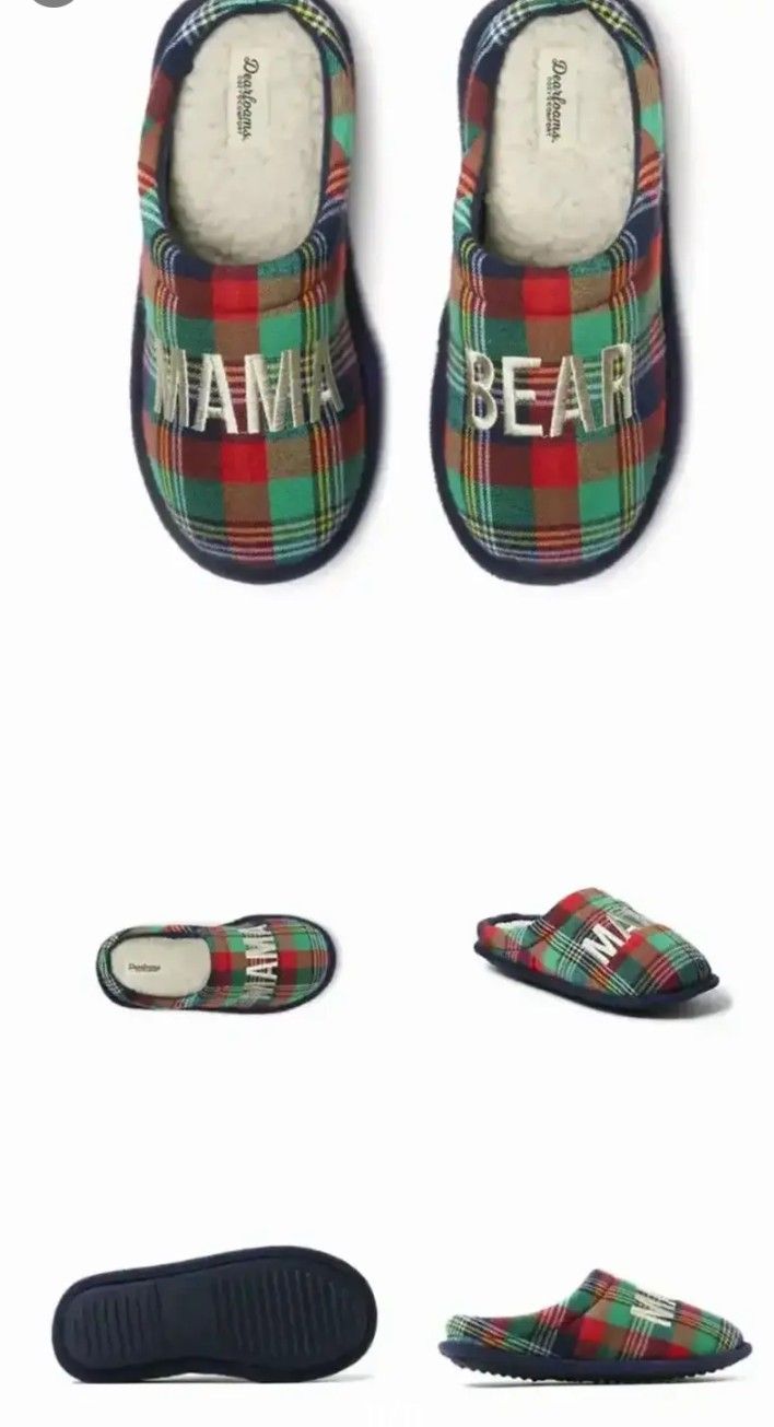 Dearfoams
Women's Mama Bear Green Plaid Scuff SlippersDRARFOAMS Women's Mama Bear Green Plaid Scuff Slippers...All Sizes.. .....