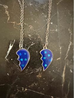 Best Friends Matching Broken Heart Necklace Pair