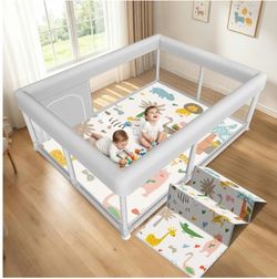 Baby Playpen with Mat 65 "x 50 ", PlayPen for Babies and Toddlers
Sturdy Safety Play Yard for Indoor & Outdoor with Zipper Gates. К 287