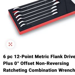 Snap On Metric Ratcheting  Combination Wrench Set