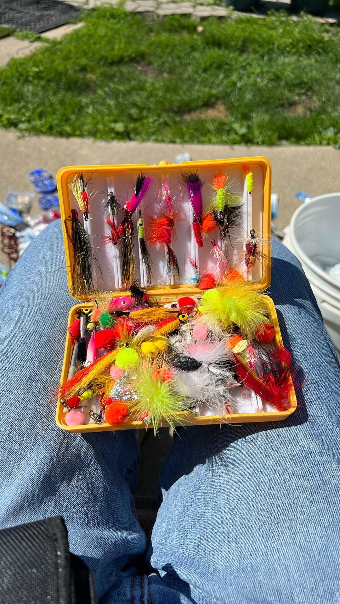 Box Full Of Fly Fishing Jigs