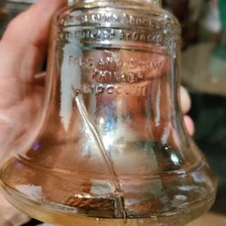 Vintage 1976 Anchor Hocking Clear Glass Liberty Bell Bank