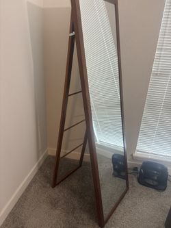 Full Length Freestanding Mirror - Walnut Frame, Easel Stand