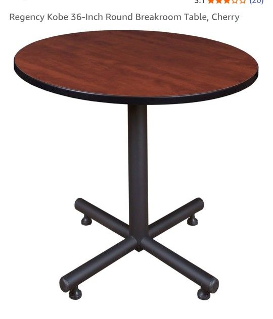 Regency Kobe 36-Inch Round Breakroom Table, Cherry
Or Beige- New
