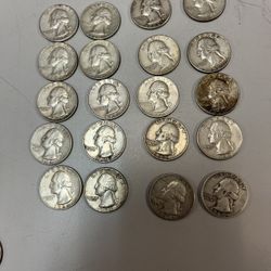 20 Washington Quarters Silver 
