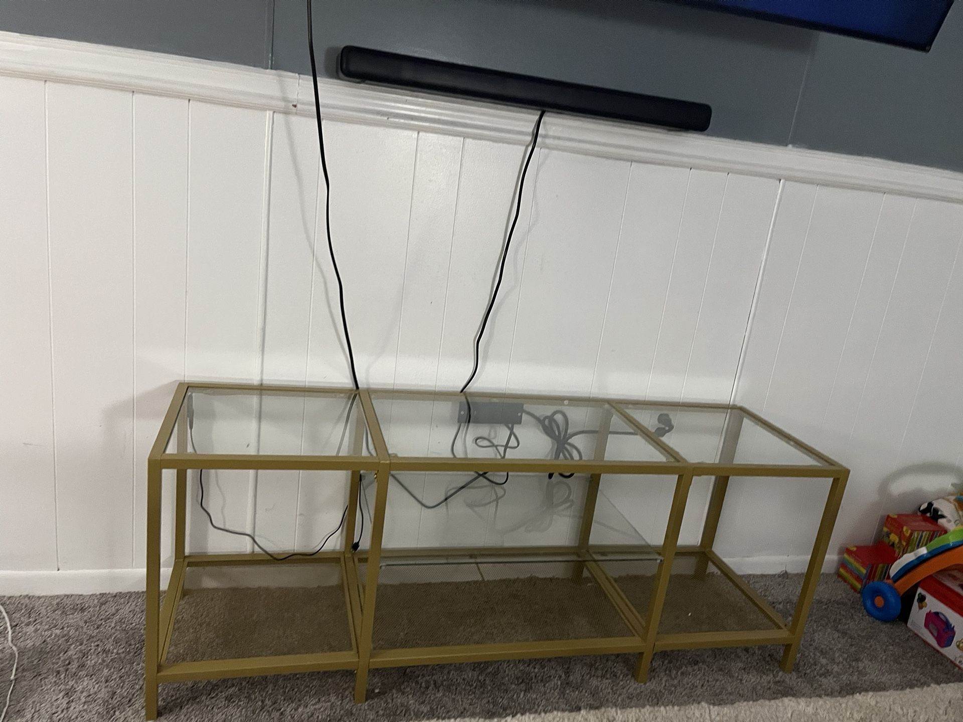 Tv Console & 2 End Tables With Charging Ports.
