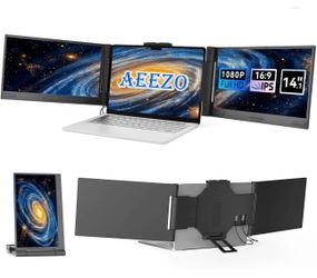 AEEZO 14Inch Dual 1080P IPS Laptop Screen Extender