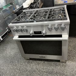 Miele Stainless Steel 36” Gas Range Stove Twin Power