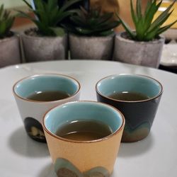 3 Vasitos De Ceramica