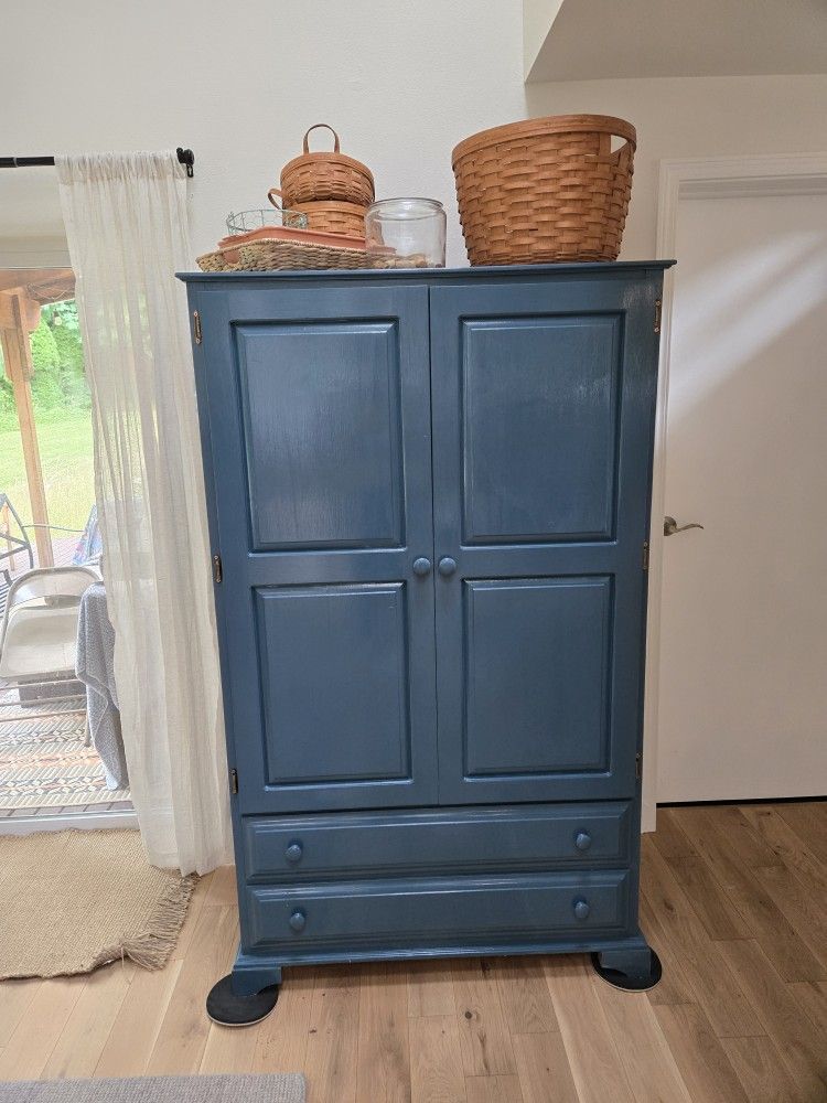 Blue Solid Wood Cabinet