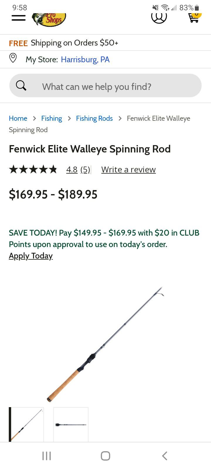 Fenwick Elite Walleye Rod