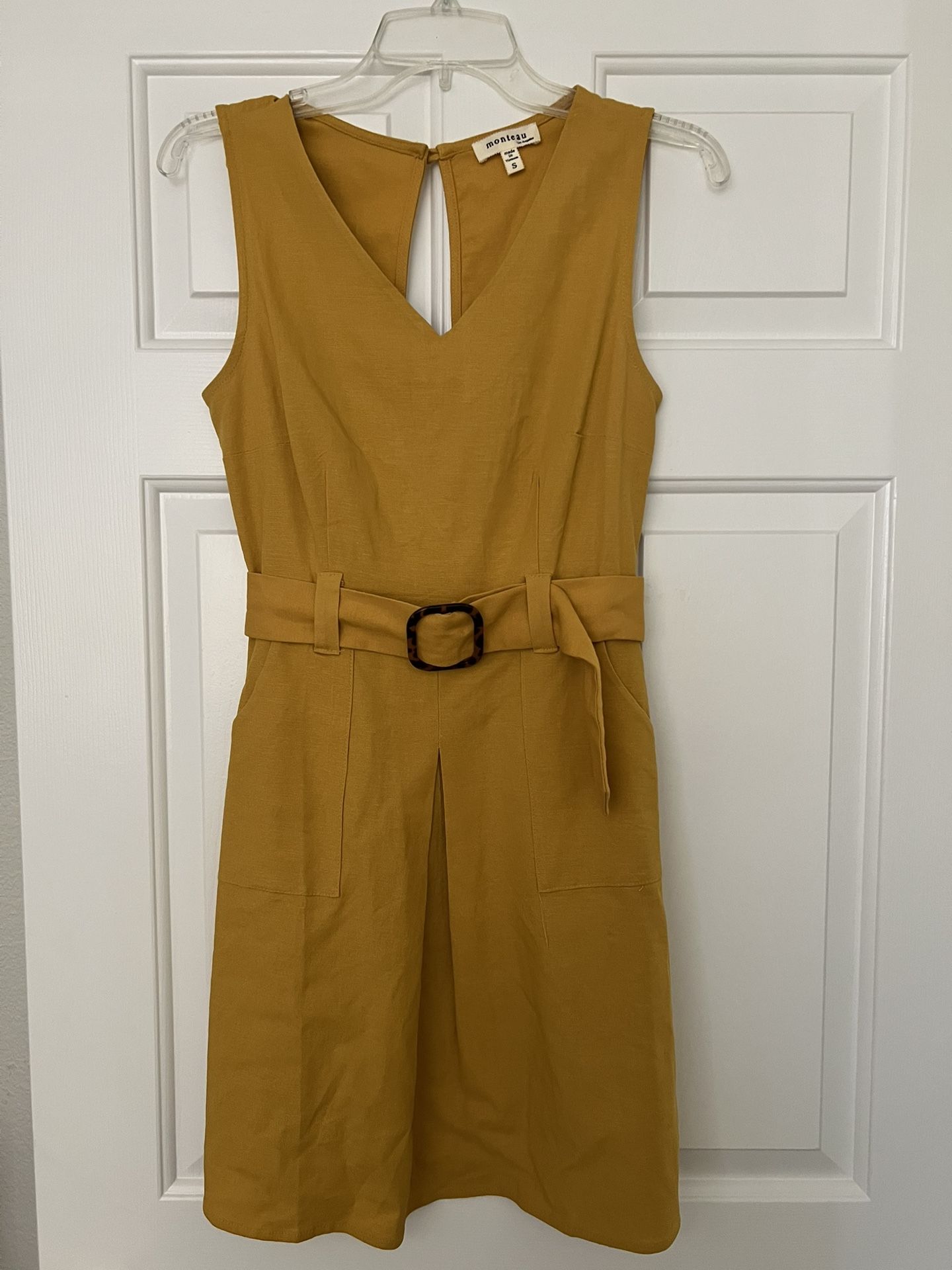 Monteau Los Angeles Mustard Yellow Dress Size Small