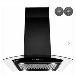AKDY 30-inch convertible island mount range hood in black painted