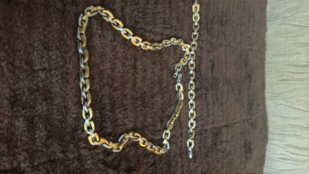 Men’s sterling and gold plated necklace/ bracelet set