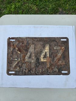 Vintage License Plate NJ