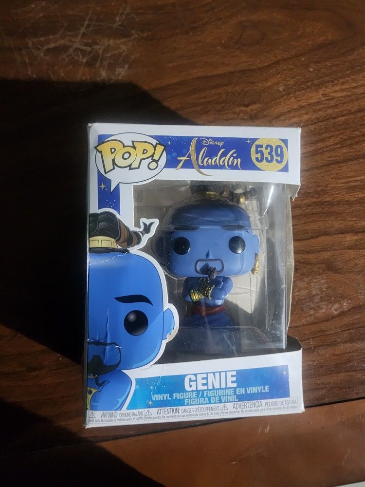 The item is a Funko Pop! Disney Aladdin Genie vinyl figure, #539.