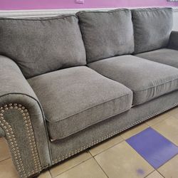 Stylish Gray 3-Seater Couch – Great Condition! Final Offer I'm Thinking Goodwill If I Don't Sell It