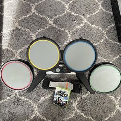 Xbox 360 Drum Set With Pedal And Game 