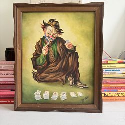 Unique Vintage Clown Painting Original Artwork 60s/70s