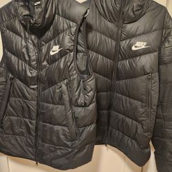 Nike Puffer Jackets and Nike Puffer Vest (Size L) 